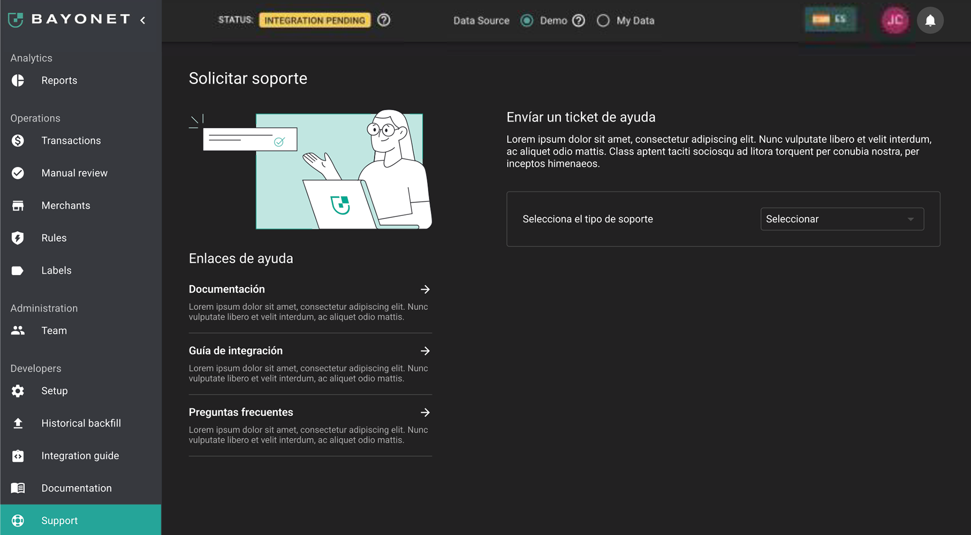 Bayonet Dashboard — Risk & fraud analysis UX — visual 2